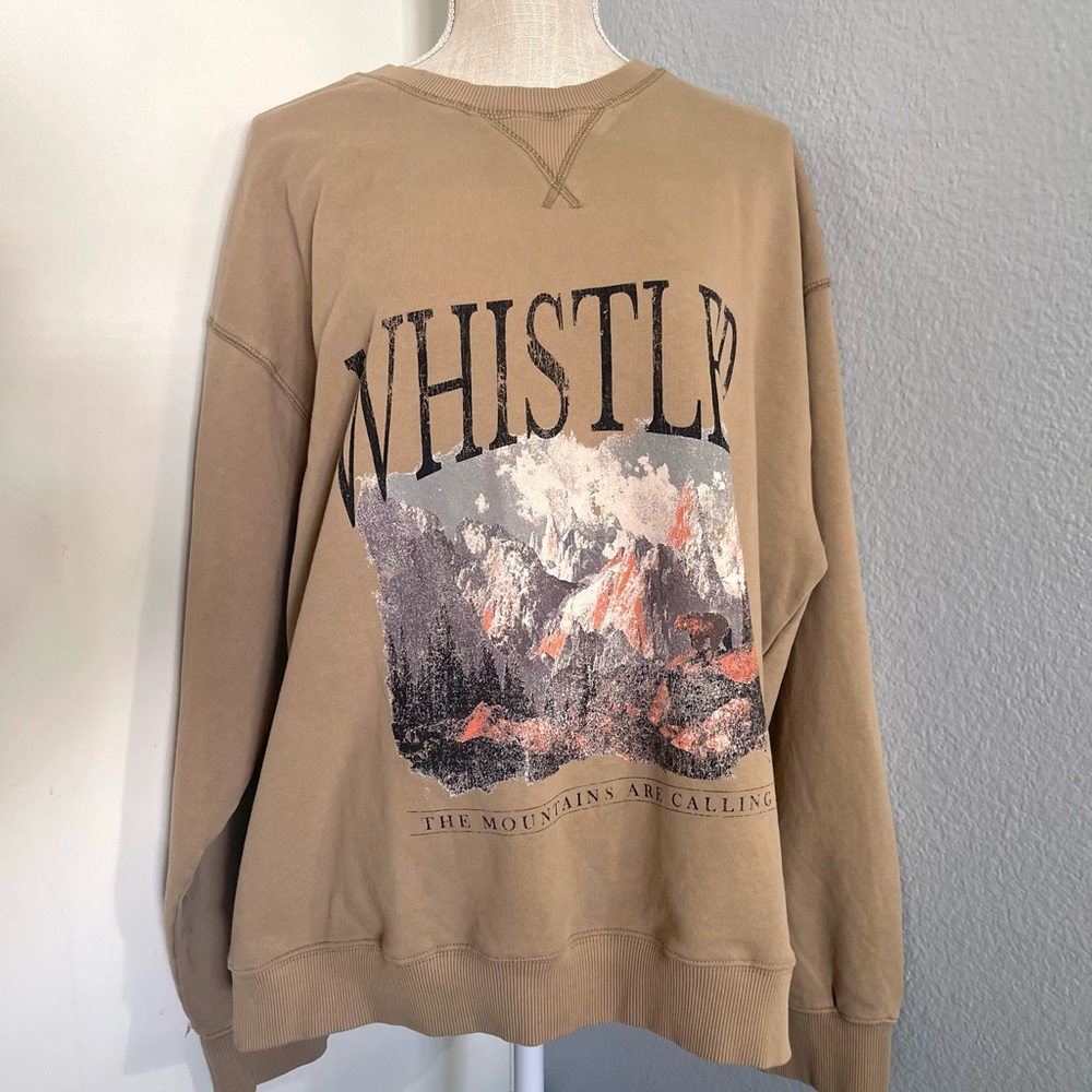 Arizona Tan Graphic Crewneck Whistler mountain Sweatshirt